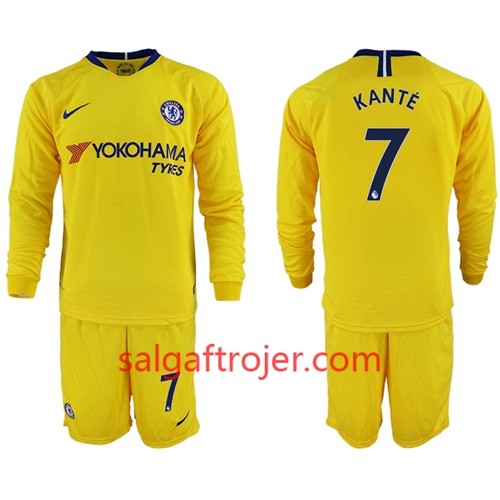 Chelsea Fodboldtrøjer Kante 7 Børn Udebanesæt 2018/19 Langærmet Chelsea Fodboldtrøjer Kante 7 Børn Udebanesæt 2018/19 Langærmet